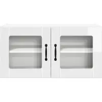 vidaXL Wandkast met glazen deuren, model PORTO, hoogglans wit, 80 x 31 x 40 cm