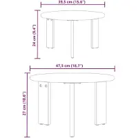 vidaXL Salontafel 2 st Naturel 47,5 x 47,5 x 27 cm Massief grenenhout