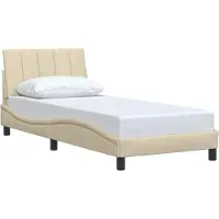 vidaXL Bedframe zonder matras "Hanko" 100x200 cm stof crèmekleurig