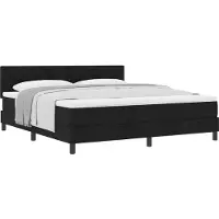 vidaXL Boxspring bed met hoofdeinde Zwart 180 x 200 cm Stof