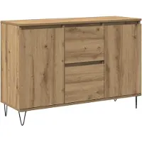 vidaXL Dressoir 101,5x35x70 cm bewerkt hout artisanaal eikenkleurig