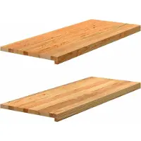 vidaXL Vensterbanken 2 st 100x40x2 cm massief eikenhout lichtbruin