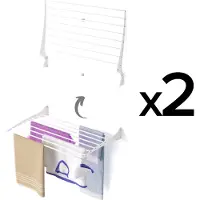 Foxydry 2x Fold 82 cm white wasdroogrek wandmontage clicksysteem - 82 x 50 x 10 cm