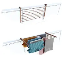 Foxydry Duo 102 cm wasrek balkon - corten - rechthoekige reling