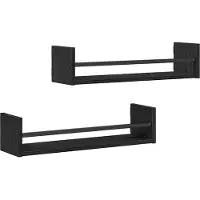 vidaXL Wandplank Muurmontage 2 st Zwart Eiken 60 x 16 x 14 cm