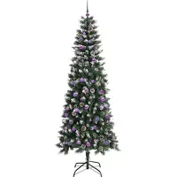 vidaXL Kunstkerstboom met 300 LED Groen 240 cm PVC en Plastic en Staal