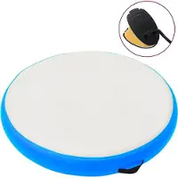 vidaXL Gymnastiekmat met pomp opblaasbaar 100x100x10 cm PVC blauw