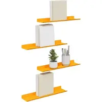 vidaXL Zwevende plank Muurmontage 4 st Mosterdgeel 40 x 8,5 x 2,5 cm