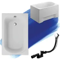 Polimat MINI ligbad 100 x 65 cm wit met acrylpaneel