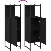 vidaXL Badkamermeubel Set Zwart Eiken 33 x 33 x 120,5 cm Bewerkt hout