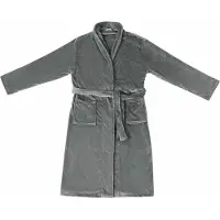 vidaXL Badjas zonder Kap Donkergrijs xxxl Flanel