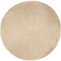 vidaXL Tapijt van imitatie schapenvacht TAFALLA Beige Ø 160 cm