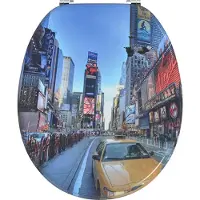vidaXL Zacht-sluit toiletzitting Multikleur 44 x 38 cm MDF bord