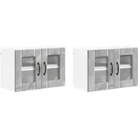 vidaXL - Wandglas - Kasten - LUCCA - 2 - pcs - Betongrijs - 60 - x - 31 - x - 40 - cm