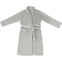 vidaXL Badjas zonder Kap Grijs l Flanel