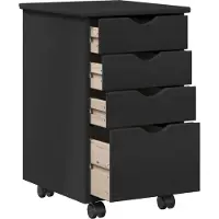 vidaXL Rollende kast met wiel Zwart 34 x 39 x 56 cm Massief grenenhout