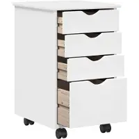 vidaXL Rollende kast met wiel Wit 34 x 39 x 56 cm Massief grenenhout