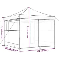 vidaXL Partytent Bordeauxrood 292 x 292 x 315 cm Oxford Stof