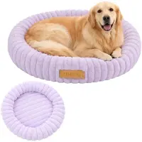 Dogeste Nesto XL - Hondenmand 90 cm - Rond - Voor Grote Honden - Antistress Pluche - Antislip en Wasbaar - Paars