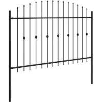 vidaXL Spike Fence ASTEN 200 x 166 cm Gepoedercoat staal Zwart