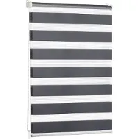 Everbrent Gestreepte Gordijnen - Transparante Rolgordijnen - Kant en Klaar - 65 x 155cm, Antraciet - Set van 1