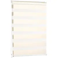 Everbrent Gestreepte Gordijnen - Transparante Rolgordijnen - Kant en Klaar - 60 x 155cm, Ivoor - Set van 1