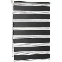 Everbrent Blumtal dubbele rolgordijn 120 x 130 - 155 cm - Klemfix rolgordijn, rolgordijnen voor ramen zonder boren, klemrolde voor ramen en deuren, zwart