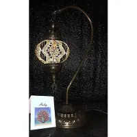 Halay Handgemaakte Turkse tafellamp van glas met mozaïekstenen, 45 cm hoog, fitting E14, in oosterse stijl