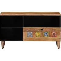 vidaXL TV Kast met lade Naturel 80 x 33 x 46 cm Massief Mango Hout
