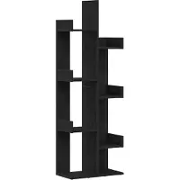 vidaXL Boekenkast 8-laags 48 x 25,5 x 140 cm Bewerkt hout Zwart Eiken