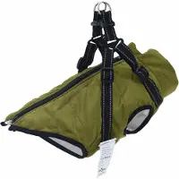 vidaXL Hondenjas Leger Groen L32 Fleece en polyester
