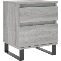 vidaXL Nachtkastjes 2 st 40x35x50 cm bewerkt hout grijs sonoma eiken