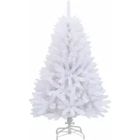 vidaXL Kunstmatige Hinged Kerstboom Wit 150 cm PVC en Staal