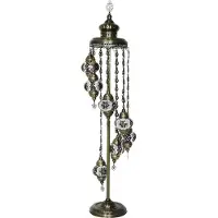 Halay Oosterse mozaïek staande lamp, donkerpaars, 160 cm, fitting E14, geschikt voor TL/LED-verlichting