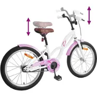 vidaXL Kinderfiets 18 Inch voor 5-7 jaar oud Wit