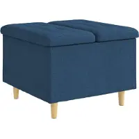 vidaXL Opslagottoman met kussen Blauw 60 x 60 x 45 cm Stof