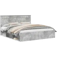 vidaXL Bedframe met hoofdeinde Beton 180 x 200 cm Massief grenenhout