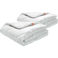 Sleepling set van 2 Basic 100 winterdekbedden 135 x 200 cm | warm winterdekbed | Made in EU | Ökotex 100 | wasbaar op 60 graden | warmteklasse garantie | 100% fijne microvezel | wit