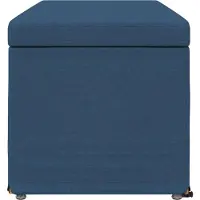 vidaXL Hocker, blauw, 101 x 41 x 40 cm, bekleed met stof en gemaakt van spaanplaat