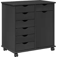 vidaXL Rollende kast Grijs 63,5 x 39 x 65,5 cm Massief vurenhout