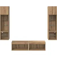 vidaXL TV-wandmeubel, 6 stuks, artisan-eikenhout fineer