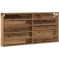 vidaXL Display Kast Muurmontage Oudhout 100 x 8,5 x 50 cm Bewerkt hout