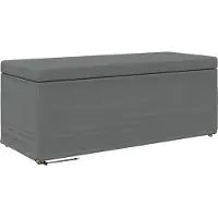 vidaXL Kruk Donkergrijs 101 x 41 x 40 cm Stof en Geëngineerd Hout