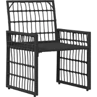 vidaXL Tuinmeubels set, 3 stuks, zwart en donkergrijs