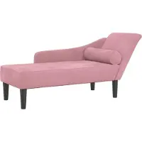 vidaXL Chaise longue met kussens fluweel roze