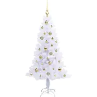 vidaXL Kunstkerstboom met 150 LED Wit 150 cm PVC en Staal