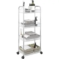 vidaXL Opbergtrolley 4-laags 37x28x95 cm acryl transparant