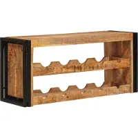 vidaXL Wijnrek Bruin 100 x 45 x 33 cm Massief Ruw Mango Hout
