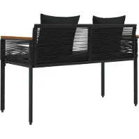 vidaXL Tuinbank 2 -Seater 117 x 54 x 74.5 cm poly rattan Zwart