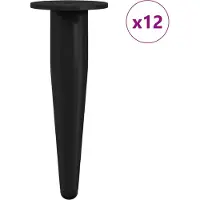 vidaXL Meubelpoten, 12 stuks, zwart, Ø 40 x 98 mm, ijzer